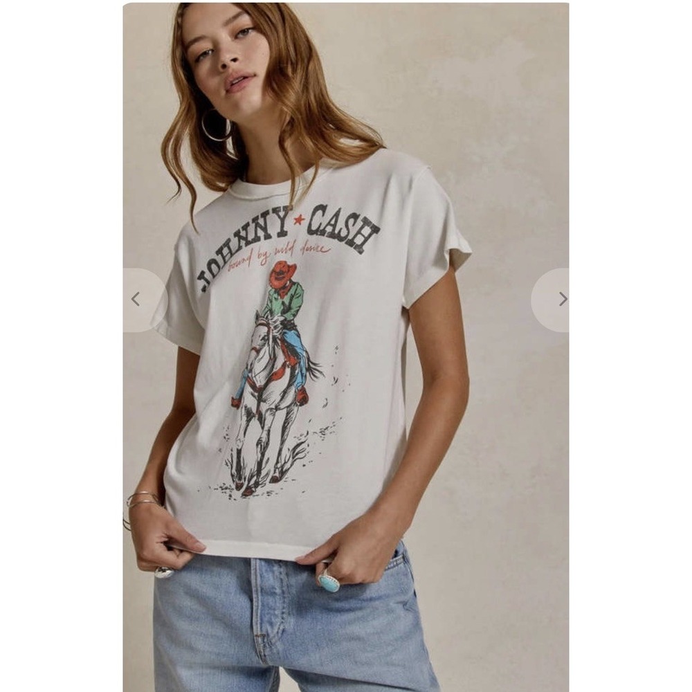 Daydreamer Johnny Cash Bound By Wild Desire Cowboy Graphic Tee USA 100% Cotton